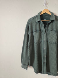 Aerie Green Waffle Shirt Jacket (M)