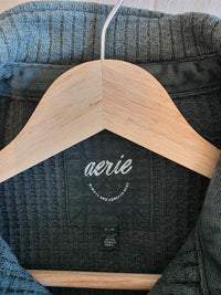 Aerie Green Waffle Shirt Jacket (M)