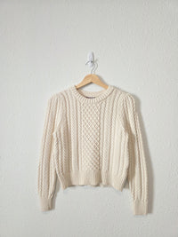 J.Crew Cable Knit Cotton Sweater (XS)