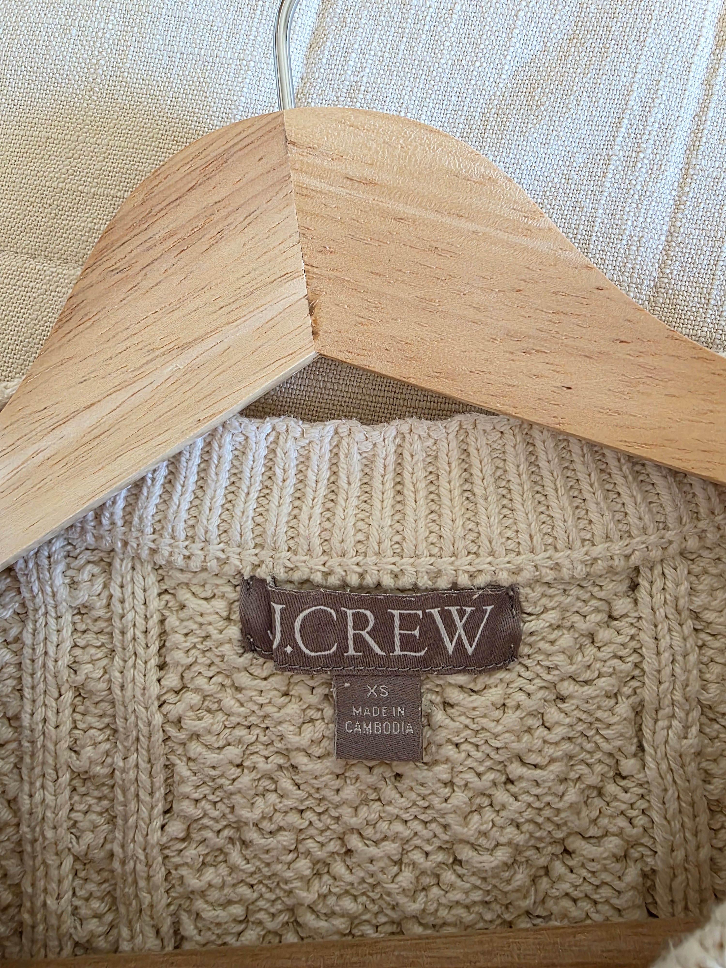 J.Crew Cable Knit Cotton Sweater (XS)