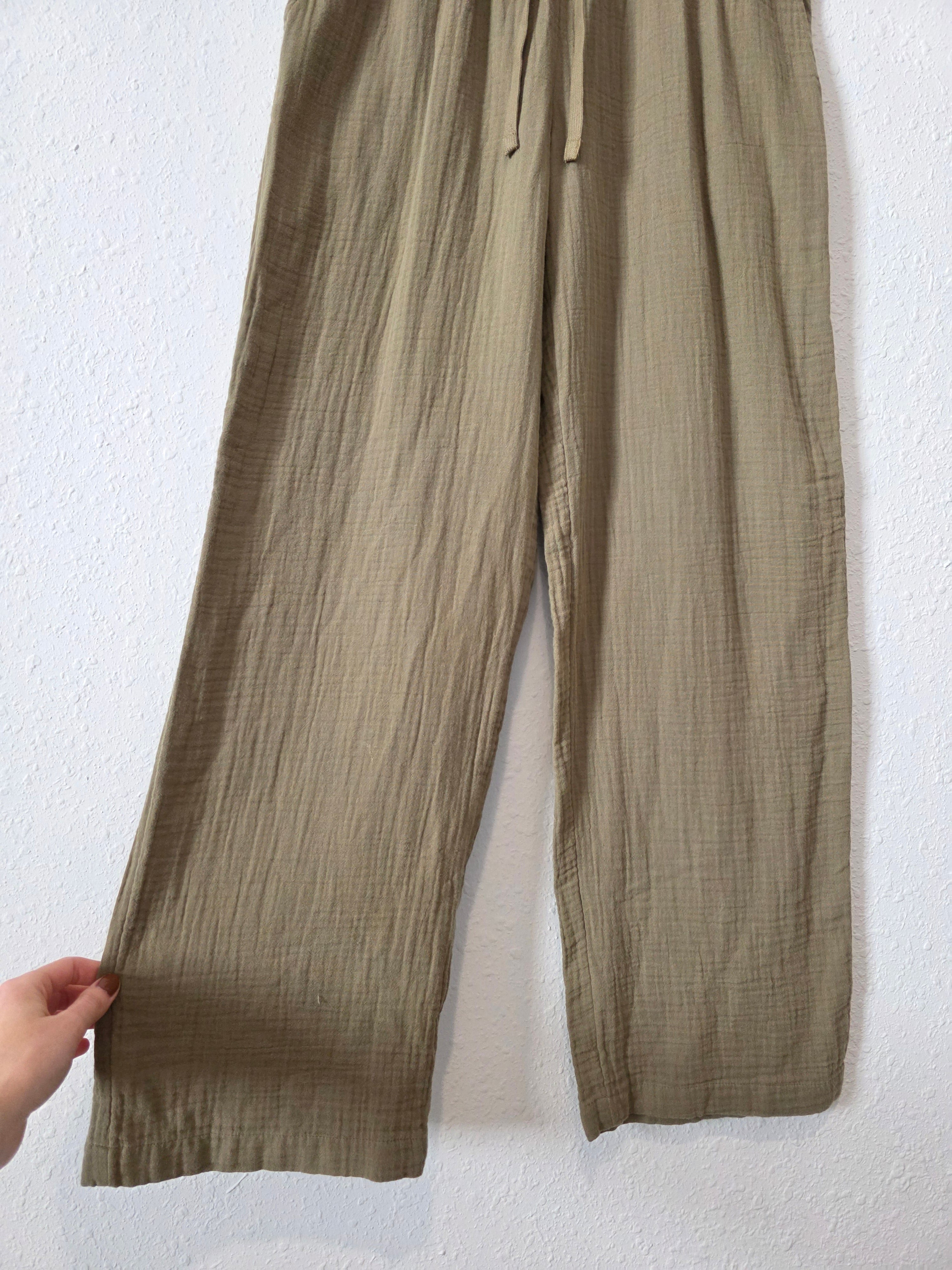 Aritzia Sage Cotton Gauze Pants (XXS/XS)