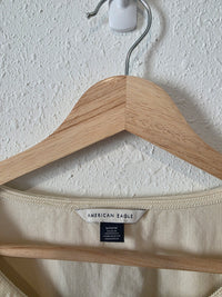 Cream Corduroy Tie Front Blouse (M)