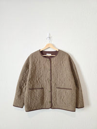 Heartloom Green Floral Quilted Jacket (S)