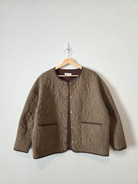 Heartloom Green Floral Quilted Jacket (S)