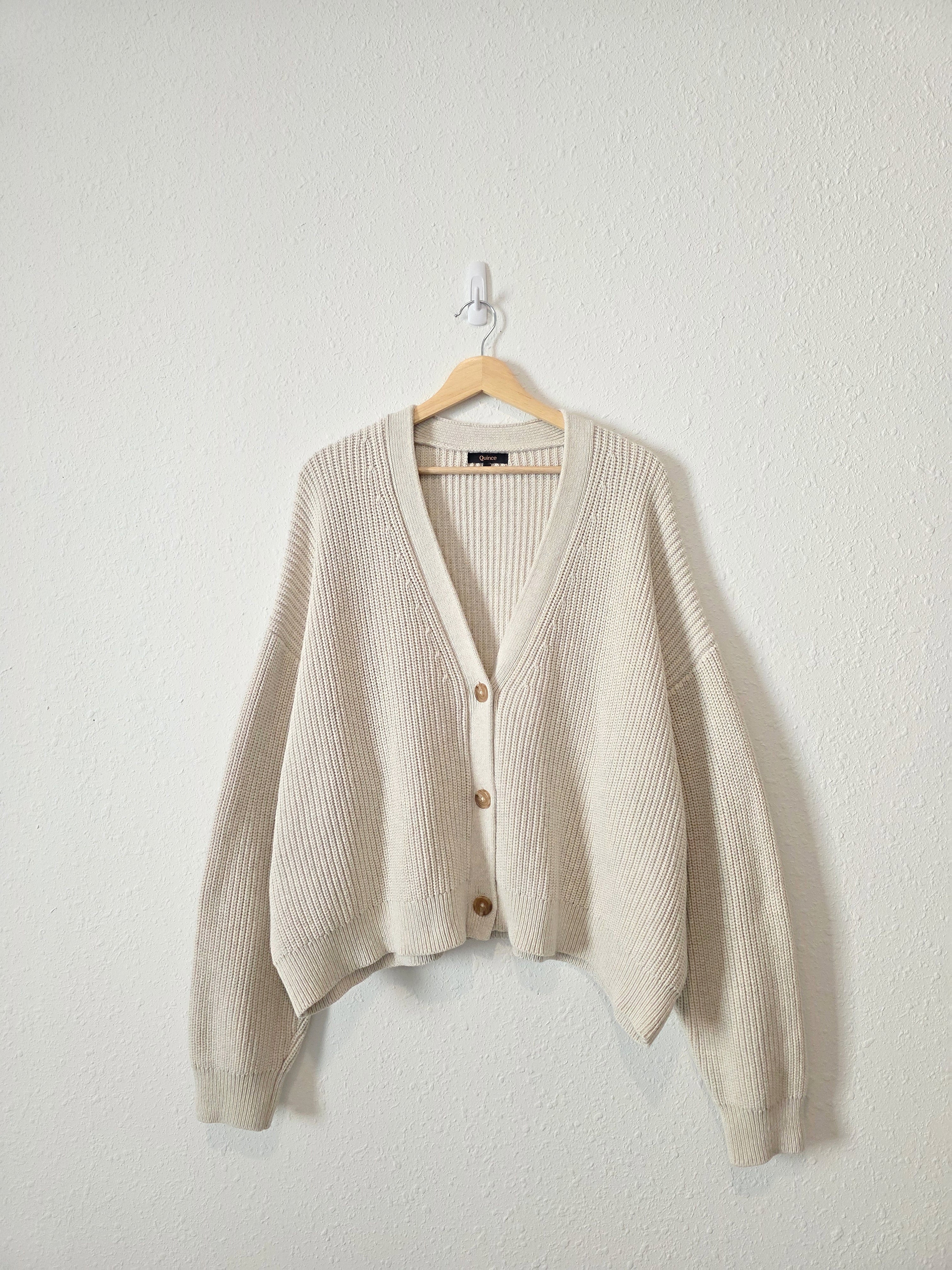 Quince Organic Cotton Fisherman Cardigan (XL)