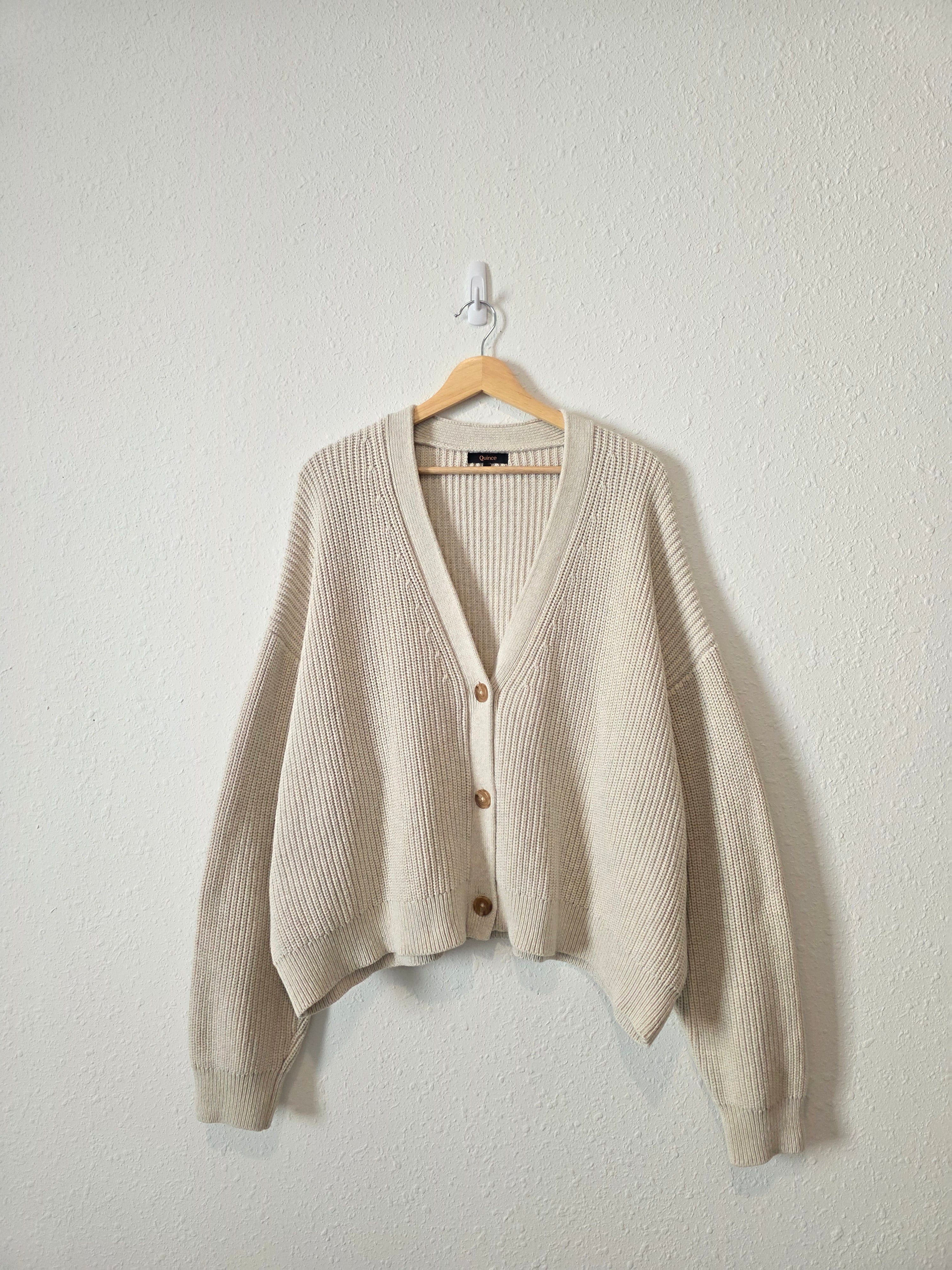 Quince Organic Cotton Fisherman Cardigan (XL)