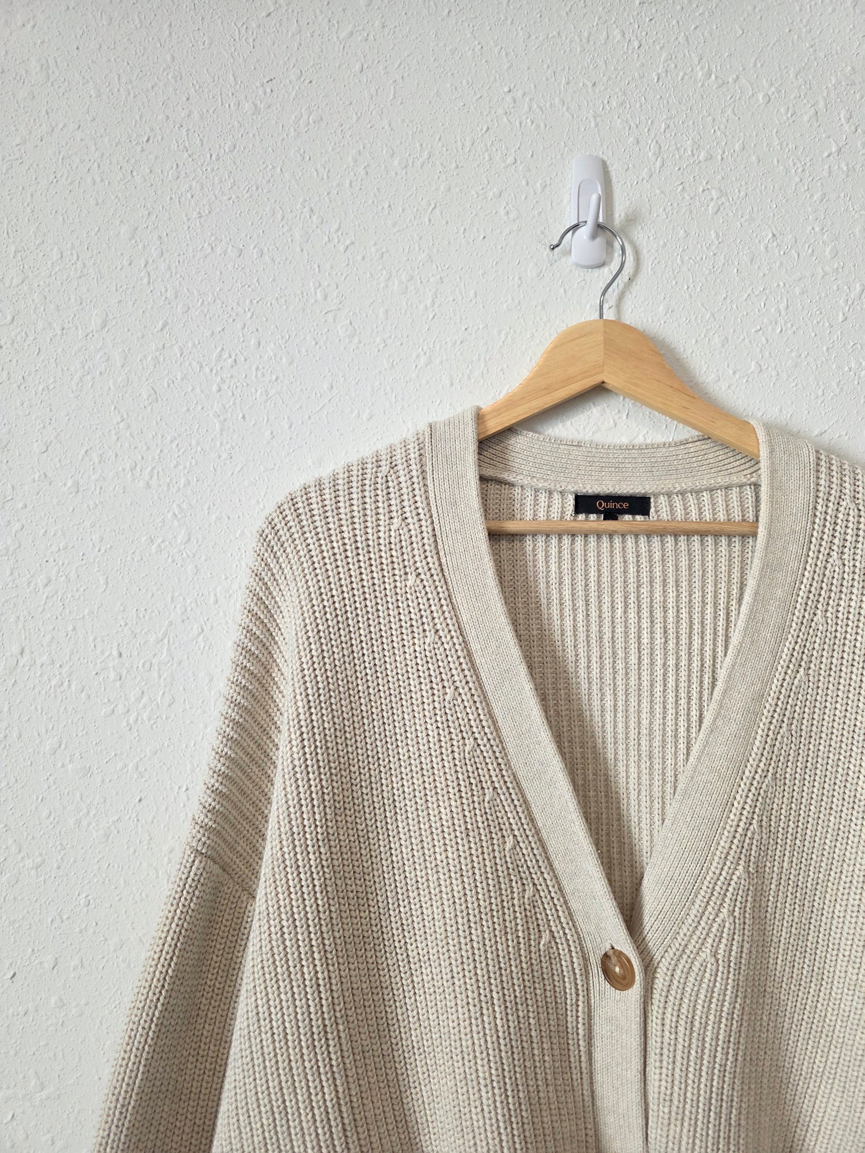 Quince Organic Cotton Fisherman Cardigan (XL)
