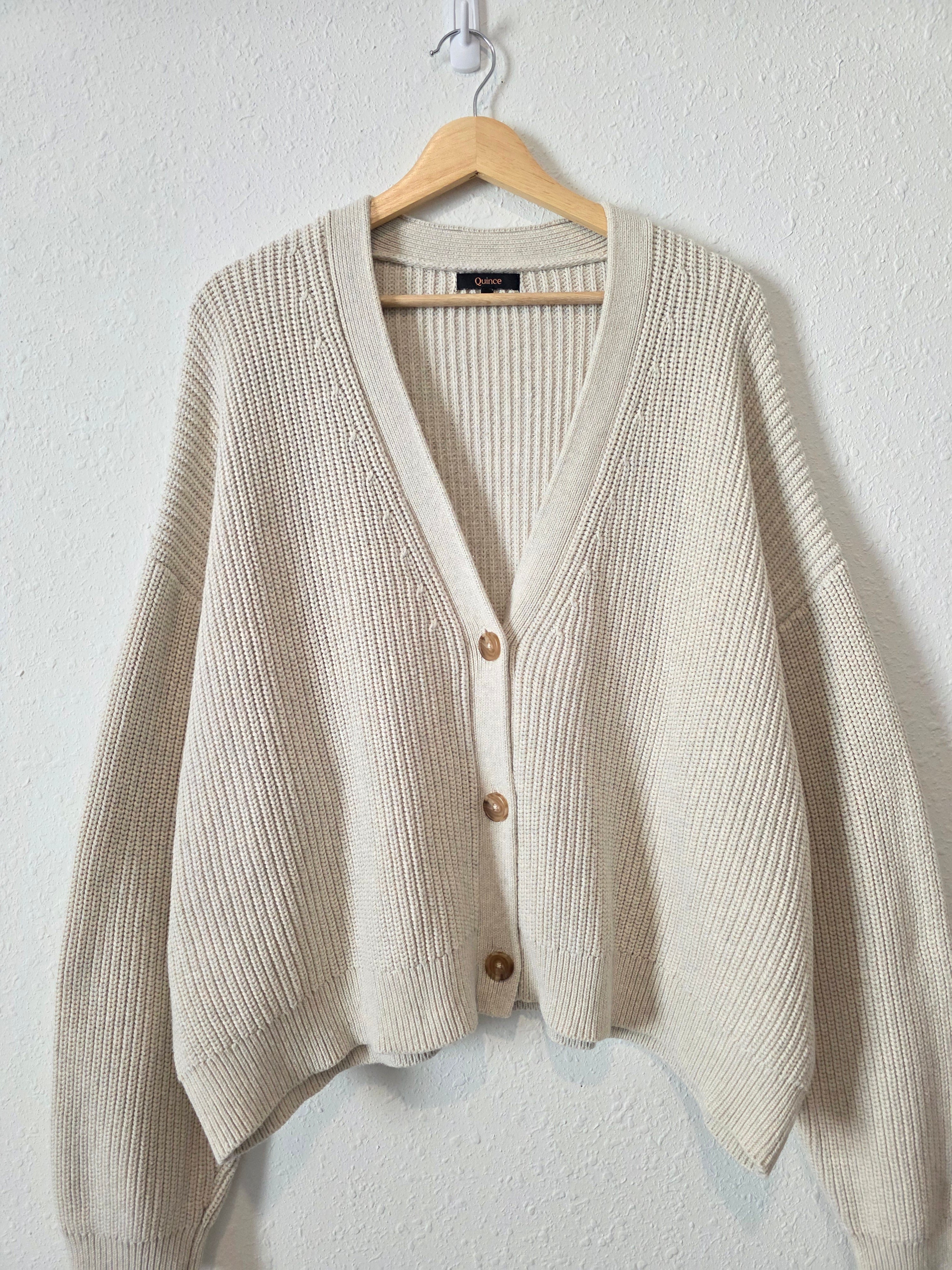 Quince Organic Cotton Fisherman Cardigan (XL)