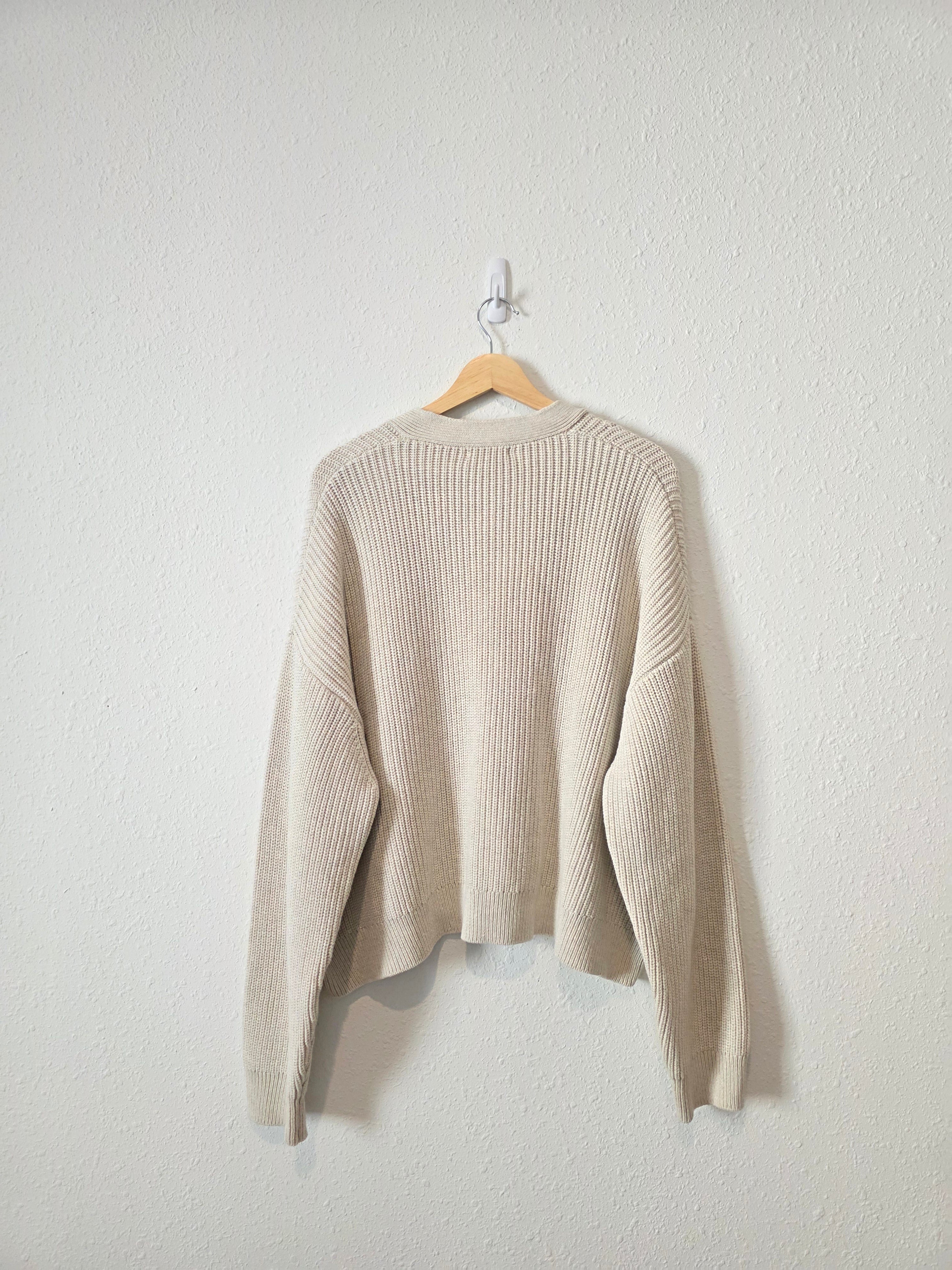 Quince Organic Cotton Fisherman Cardigan (XL)