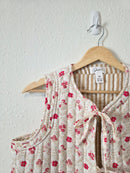 Floral Quilted Tie Front Vest (M)