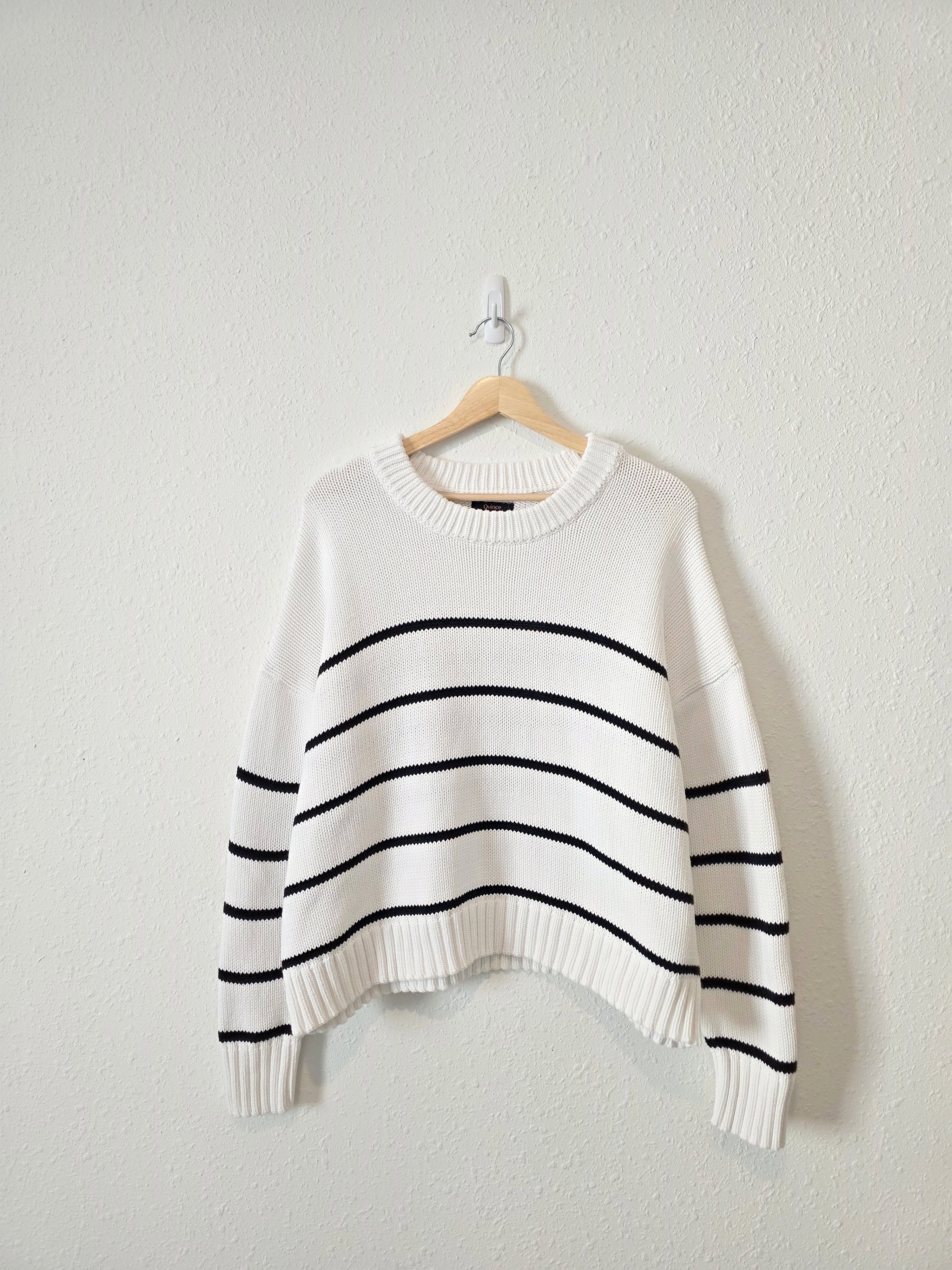 Quince Organic Cotton Striped Sweater (L)