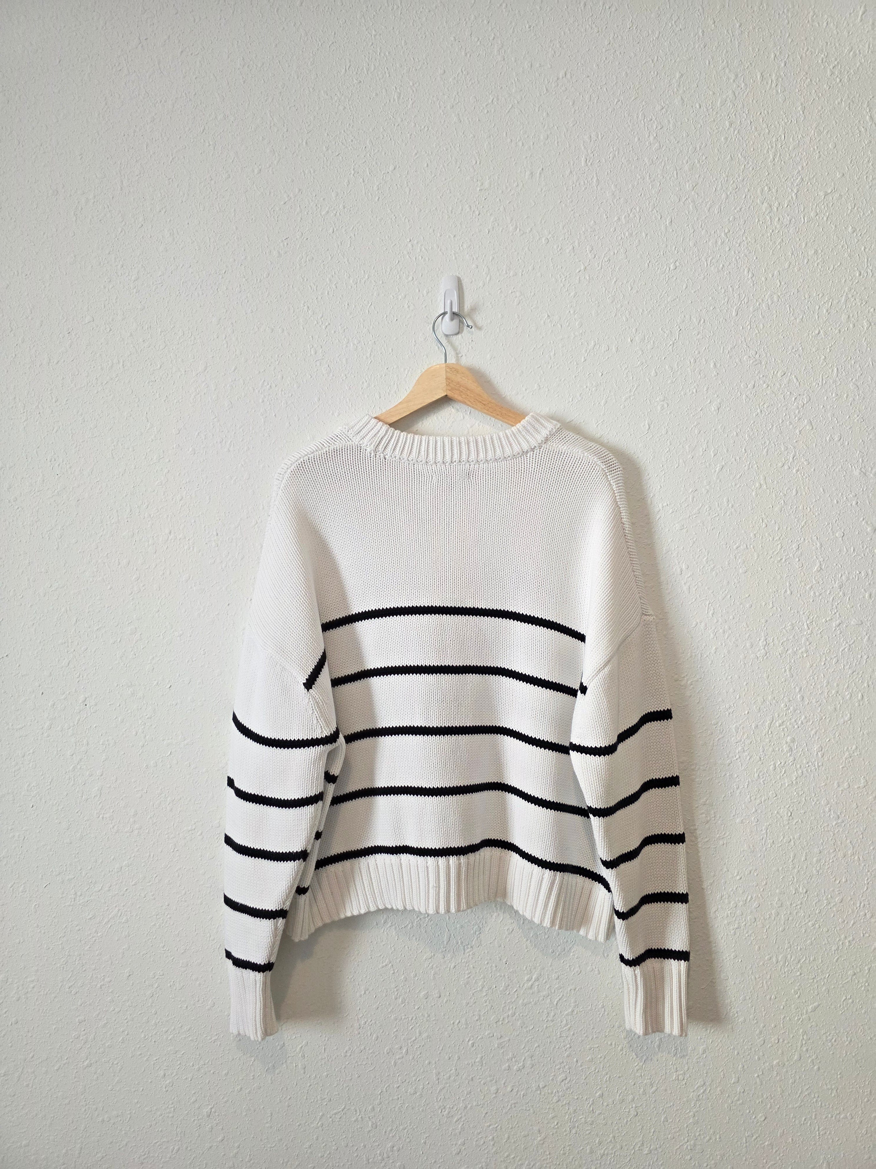 Quince Organic Cotton Striped Sweater (L)