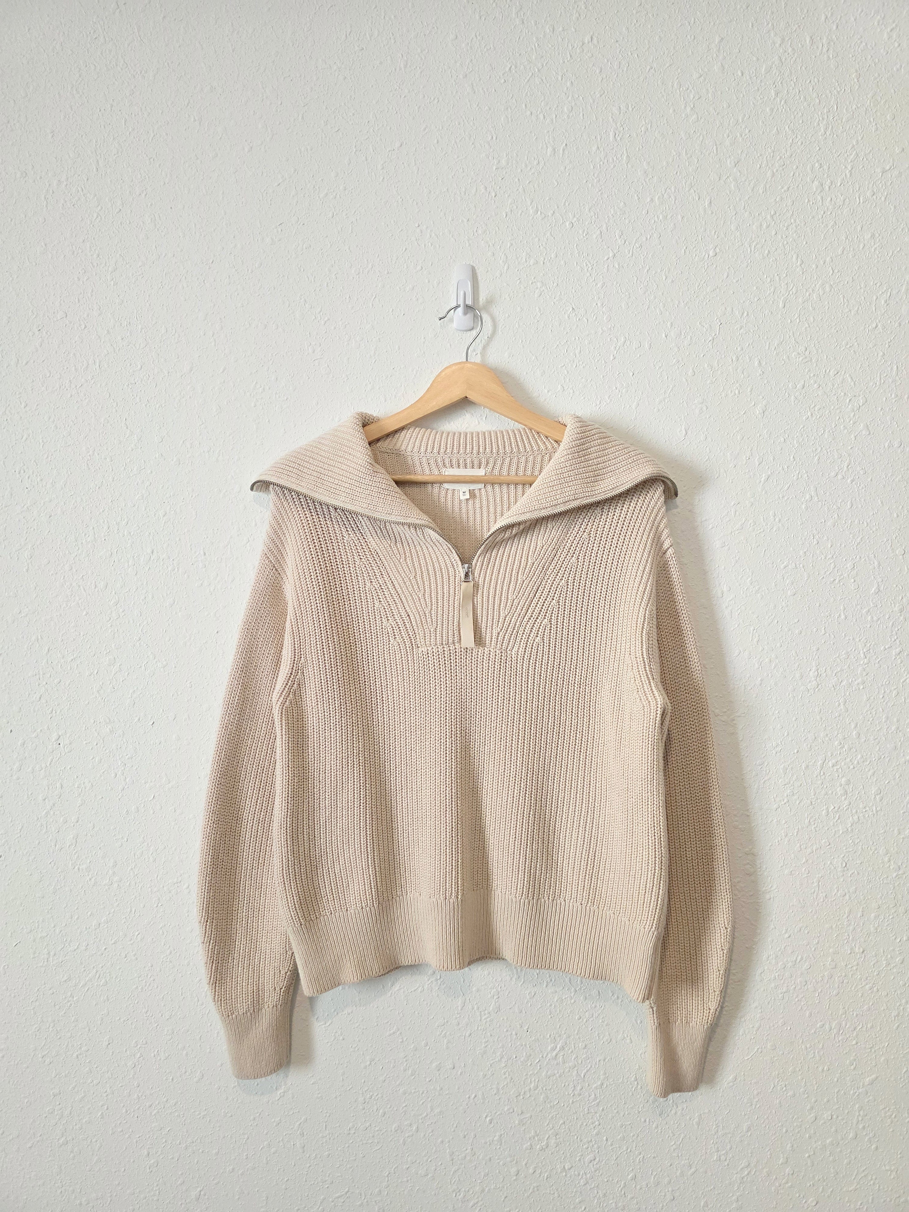 Lou & Grey Cotton Quarter Zip Pullover (M)