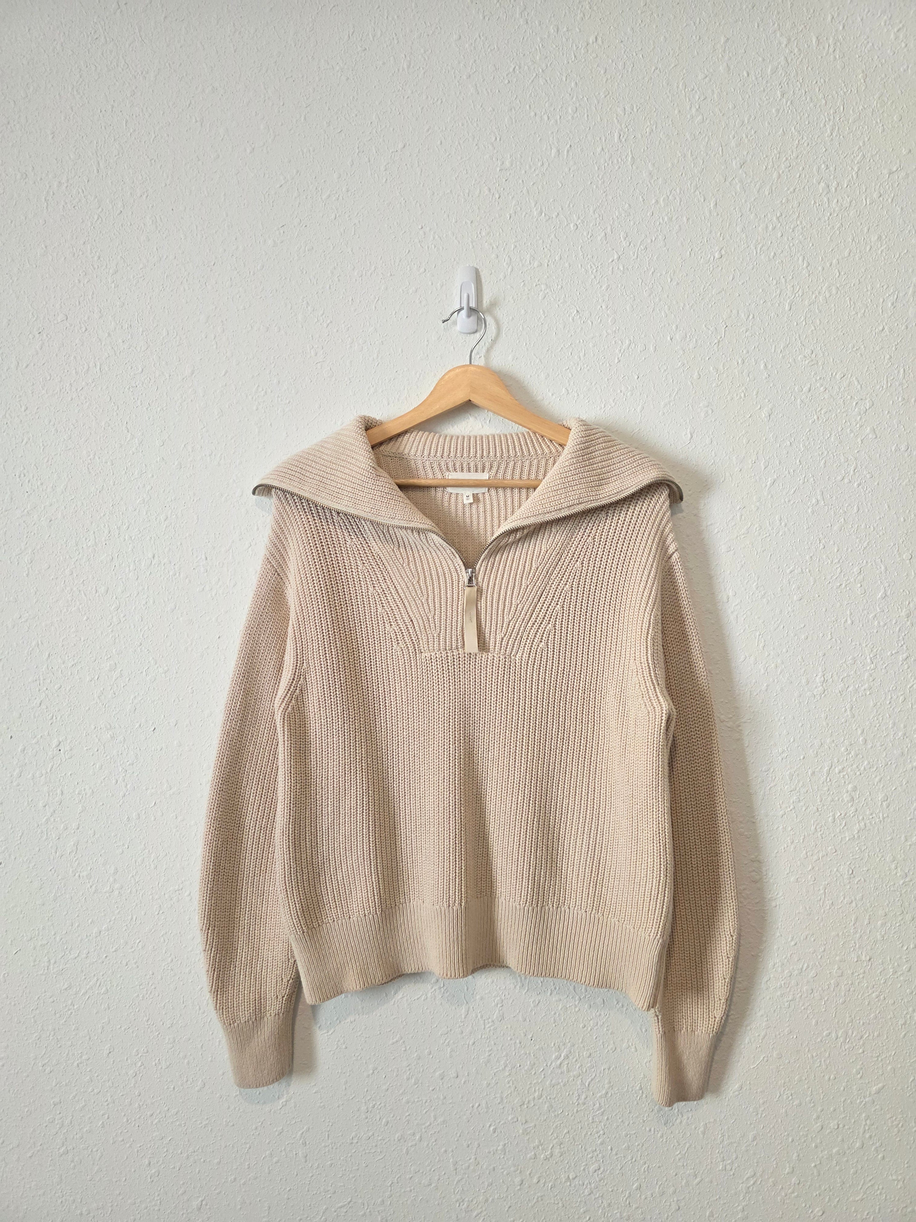 Lou & Grey Cotton Quarter Zip Pullover (M)