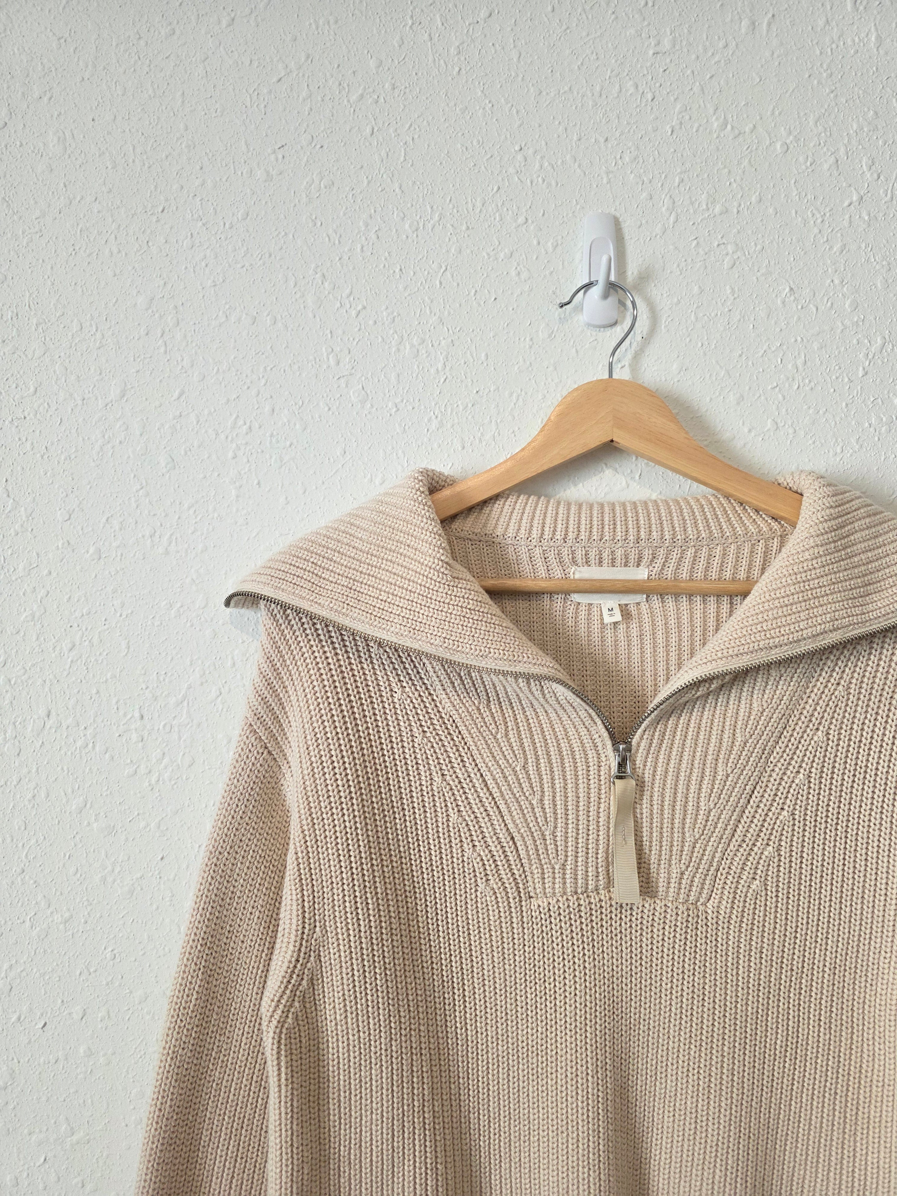 Lou & Grey Cotton Quarter Zip Pullover (M)