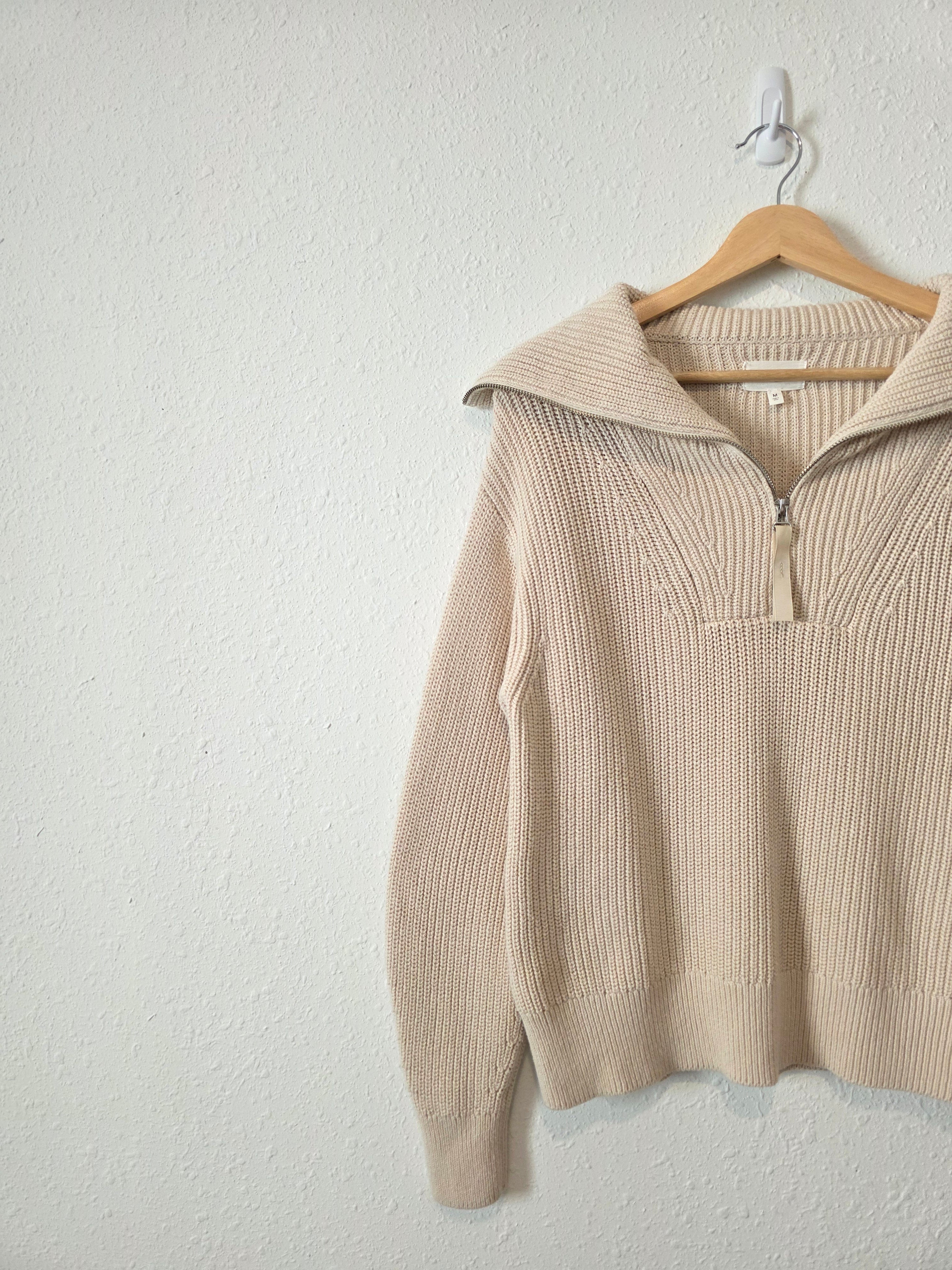 Lou & Grey Cotton Quarter Zip Pullover (M)