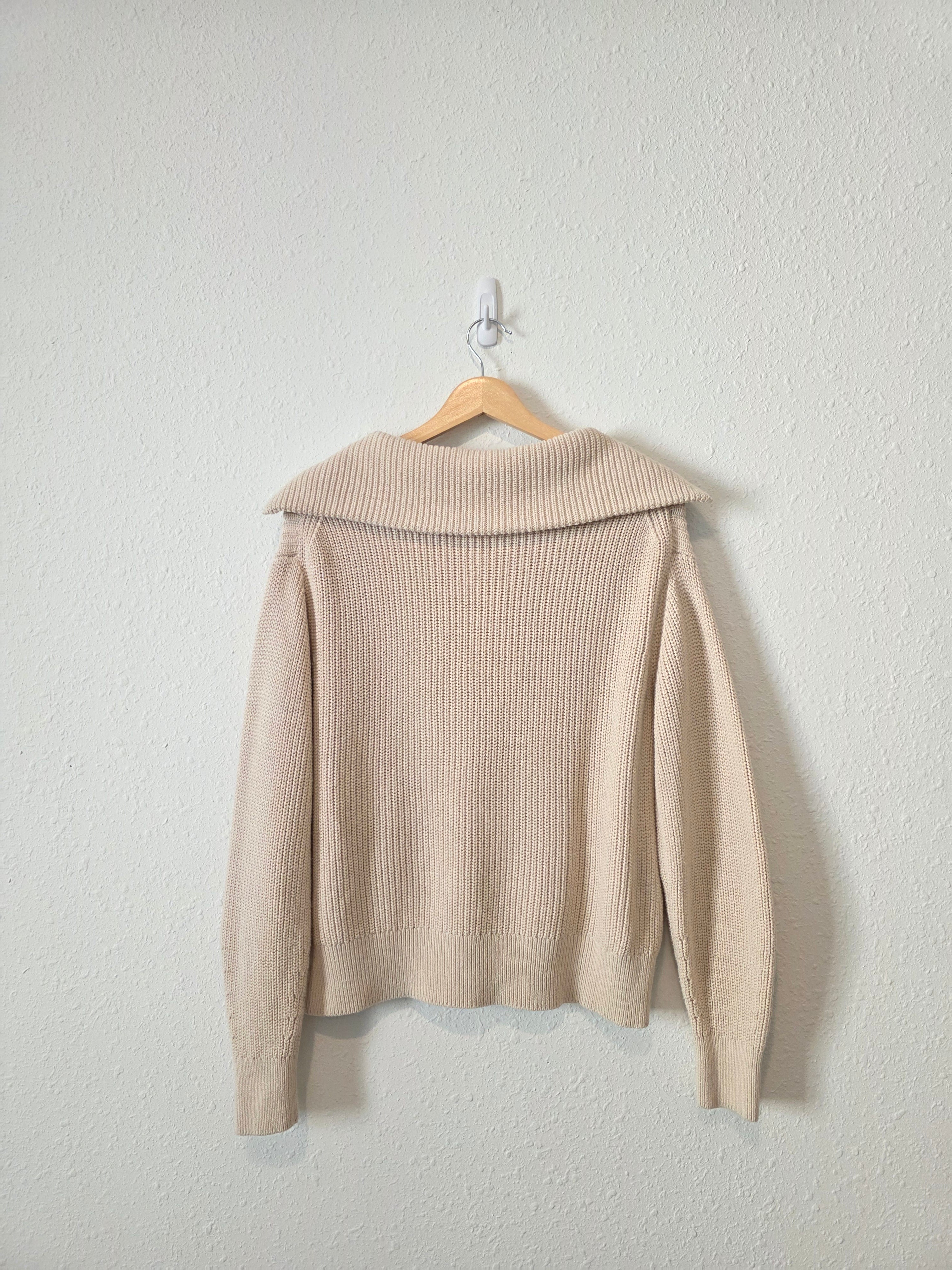 Lou & Grey Cotton Quarter Zip Pullover (M)
