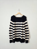 Aerie Oversized Striped Cotton Sweater (M)