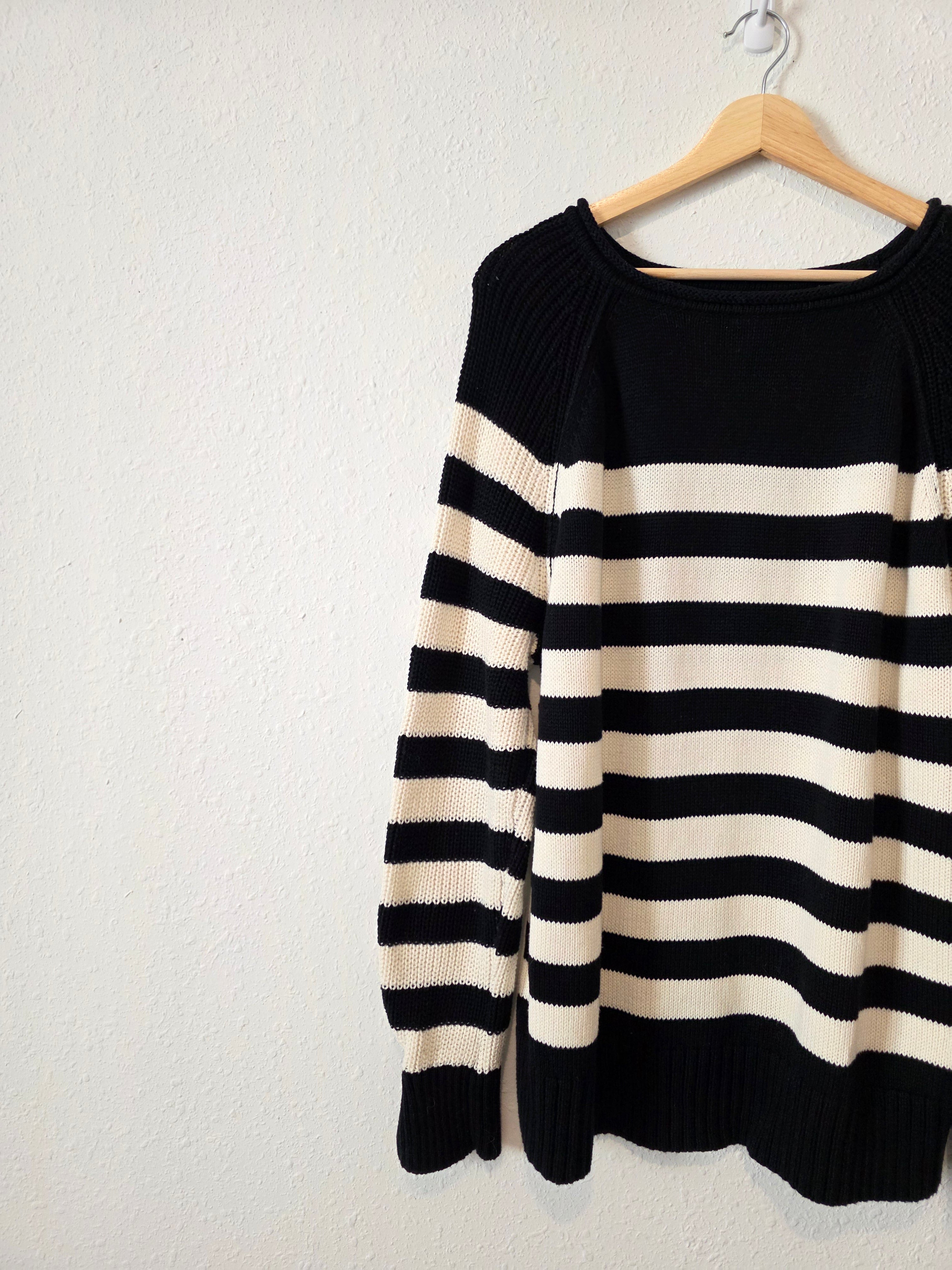 Aerie Oversized Striped Cotton Sweater (M)