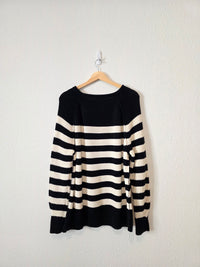 Aerie Oversized Striped Cotton Sweater (M)
