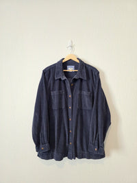 LL Bean Navy Corduroy Button Up (2X)