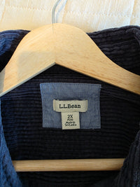 LL Bean Navy Corduroy Button Up (2X)