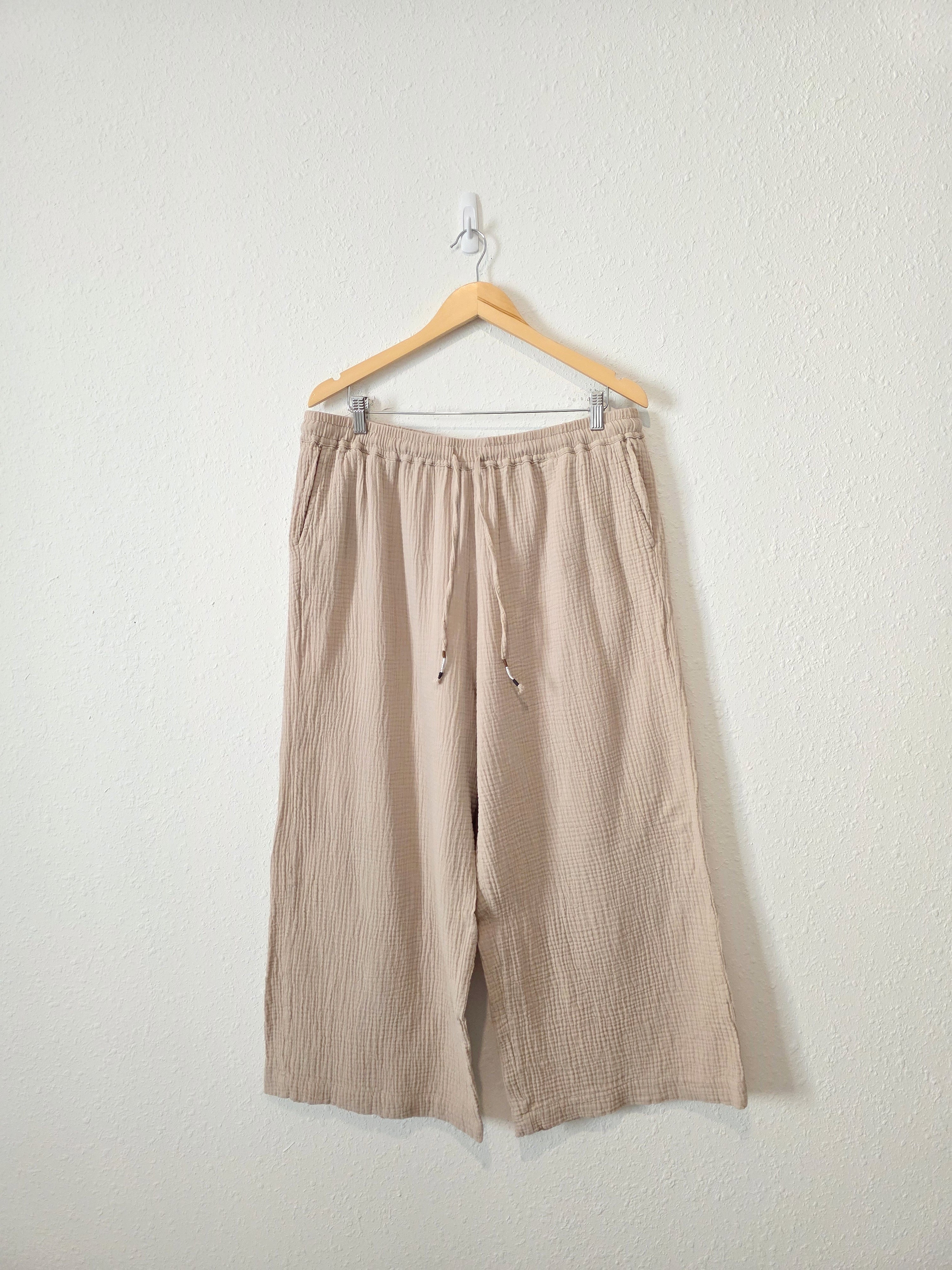 Cotton Gauze Wide Leg Pants (2X)