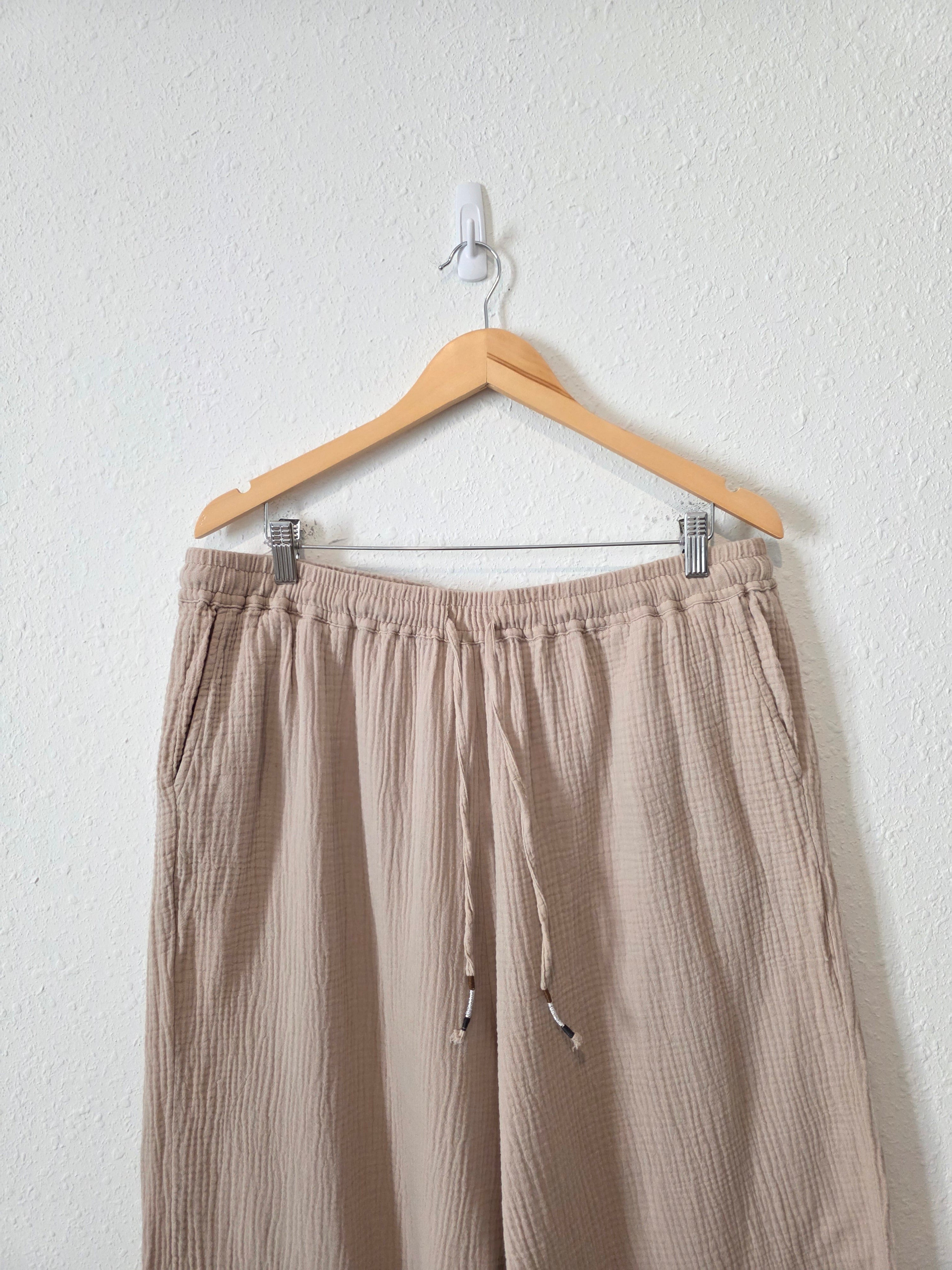 Cotton Gauze Wide Leg Pants (2X)