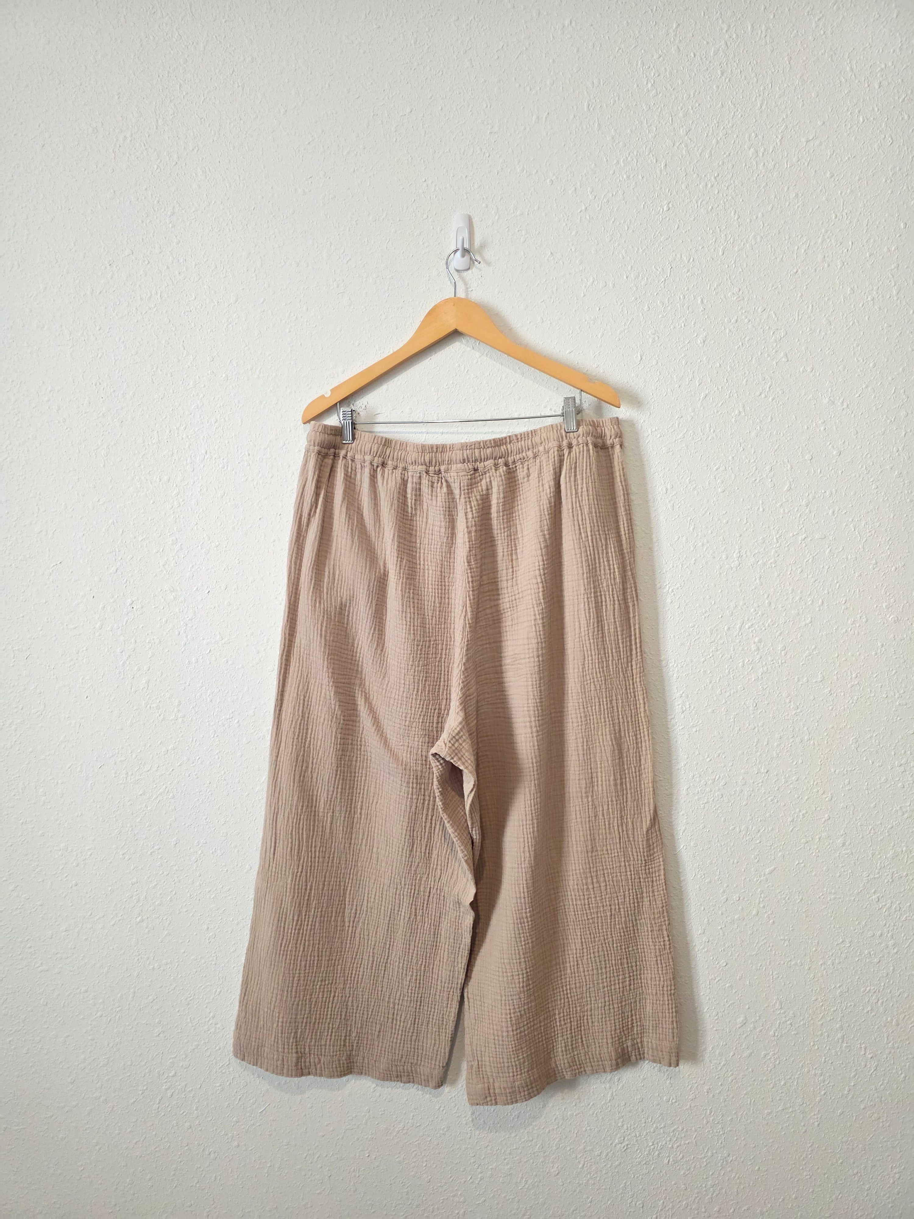 Cotton Gauze Wide Leg Pants (2X)