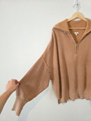 Aerie Ribbed Quarter Zip Sweater (XL)