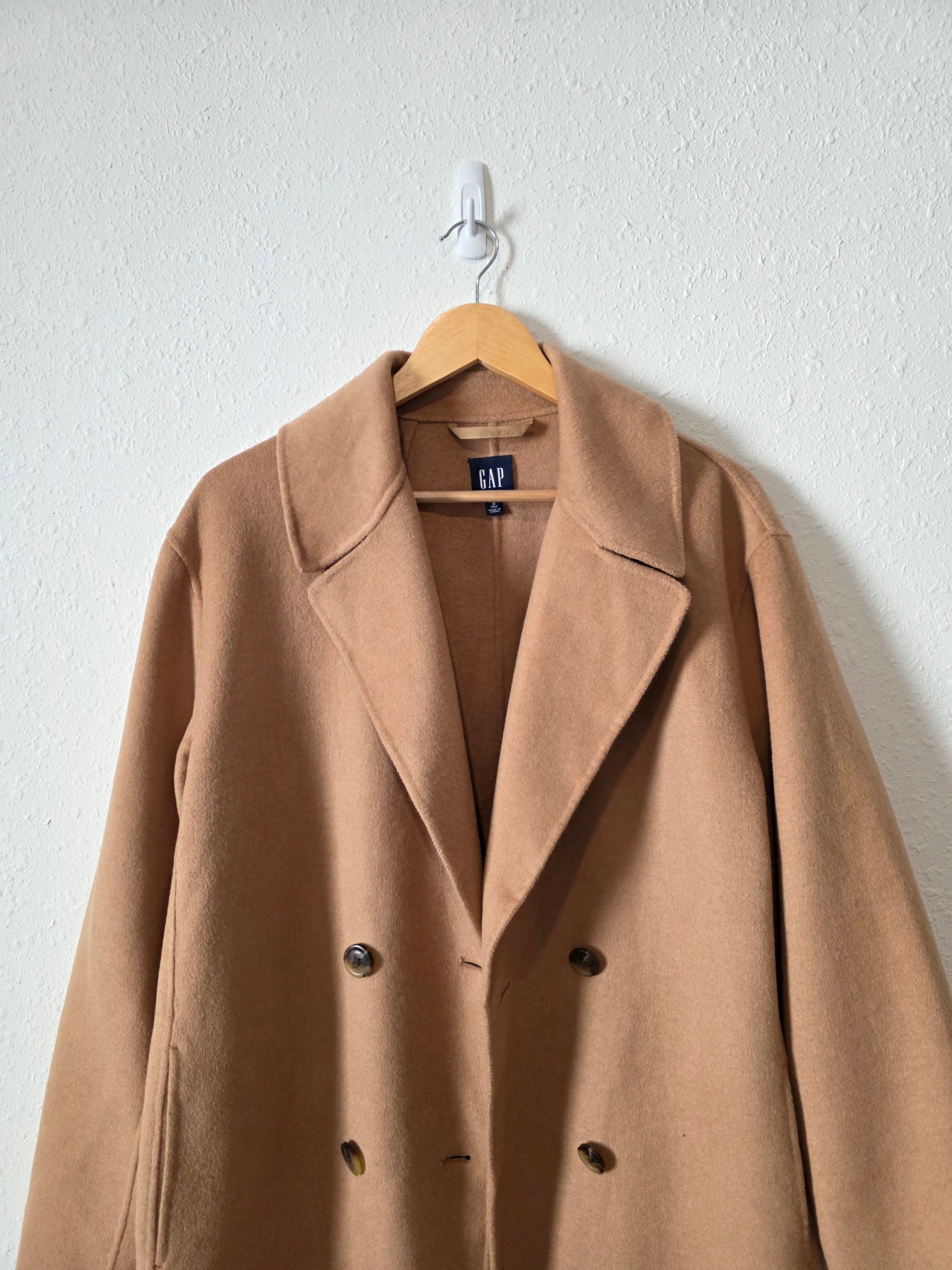 Gap Camel Wool Blend Coat (M Tall)