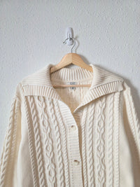 LL Bean Cable Knit Cotton Cardigan (XL)