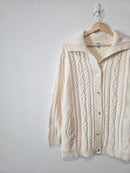 LL Bean Cable Knit Cotton Cardigan (XL)