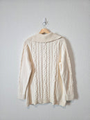 LL Bean Cable Knit Cotton Cardigan (XL)