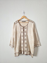 Gudrun Sjoden Floral Embroidered Cardigan (XL)