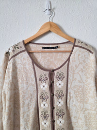 Gudrun Sjoden Floral Embroidered Cardigan (XL)