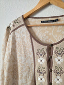 Gudrun Sjoden Floral Embroidered Cardigan (XL)