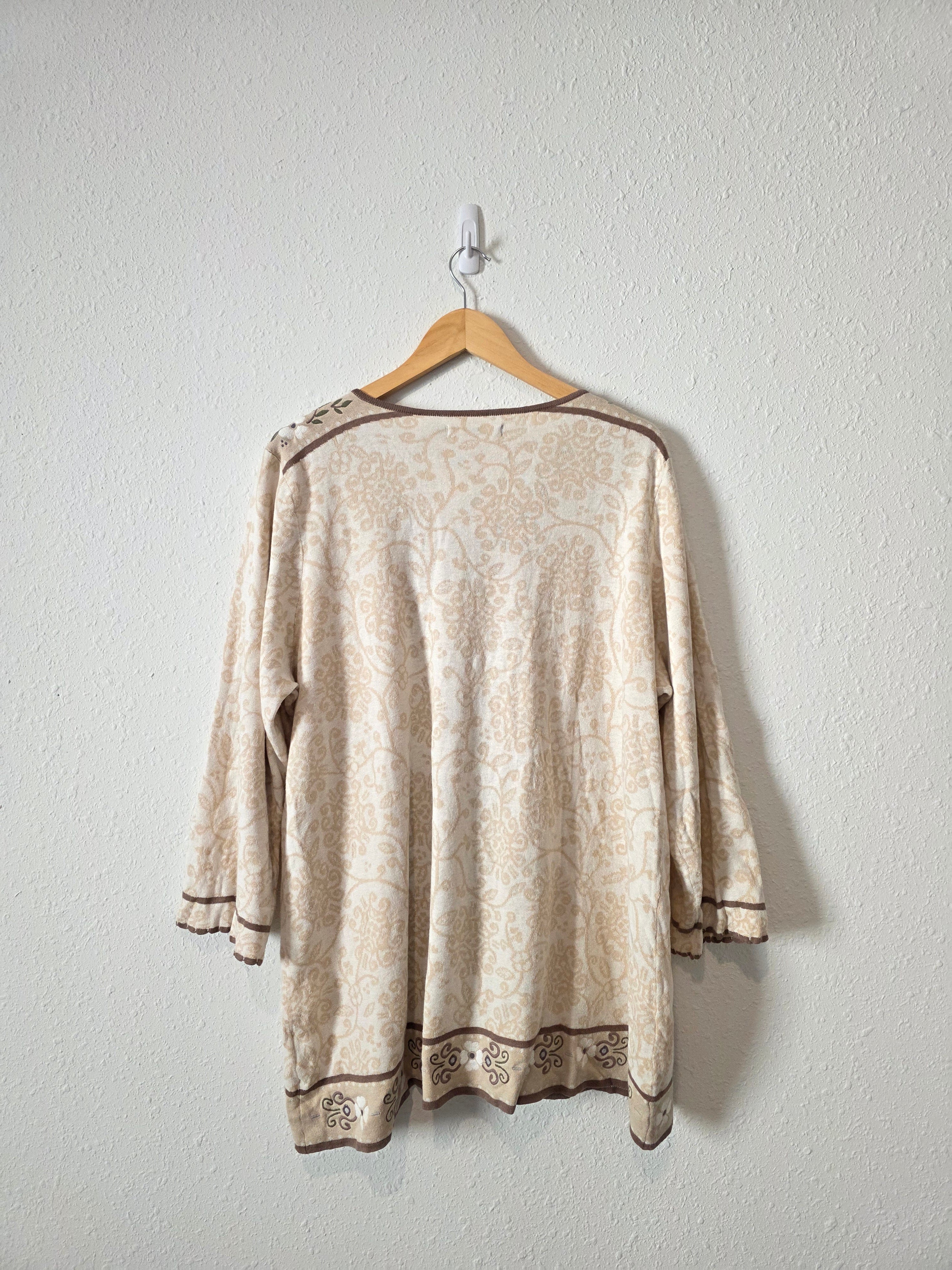 Gudrun Sjoden Floral Embroidered Cardigan (XL)