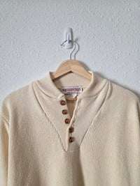 Vintage Cotton Henley Sweater (L)