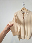 Vintage Cotton Henley Sweater (L)