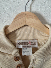 Vintage Cotton Henley Sweater (L)