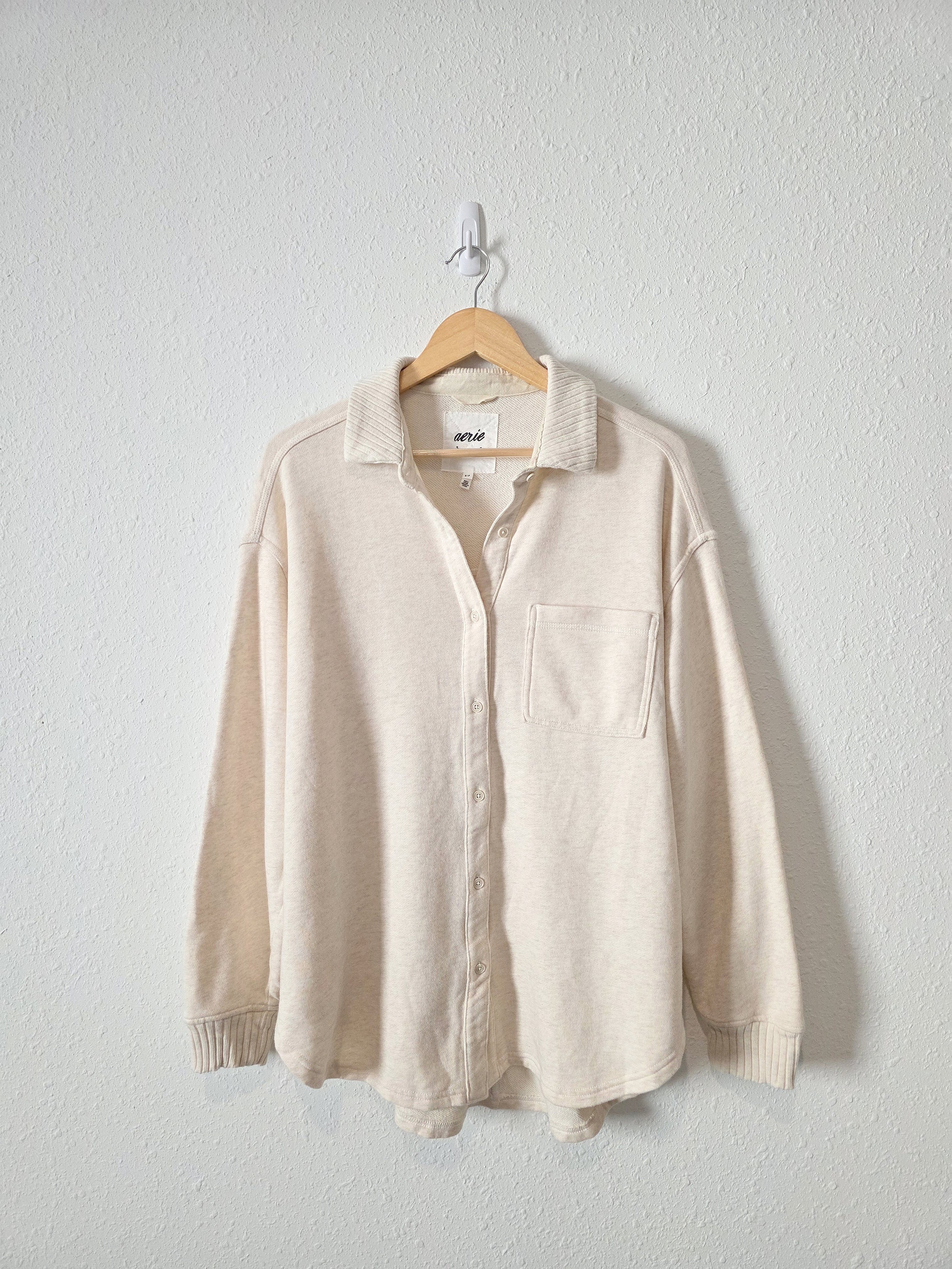 Aerie Oat Oversized Shirt Jacket (S)