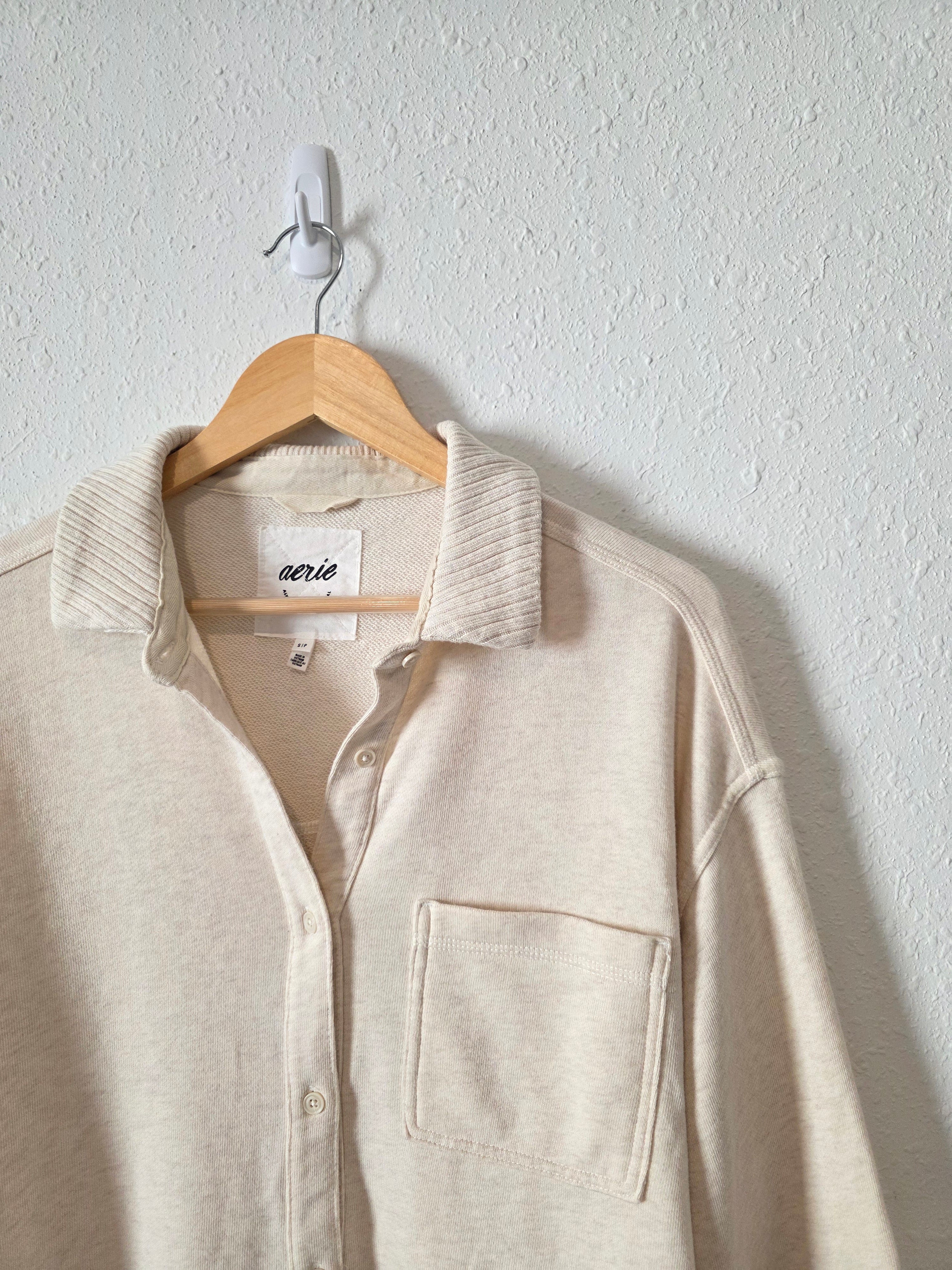Aerie Oat Oversized Shirt Jacket (S)
