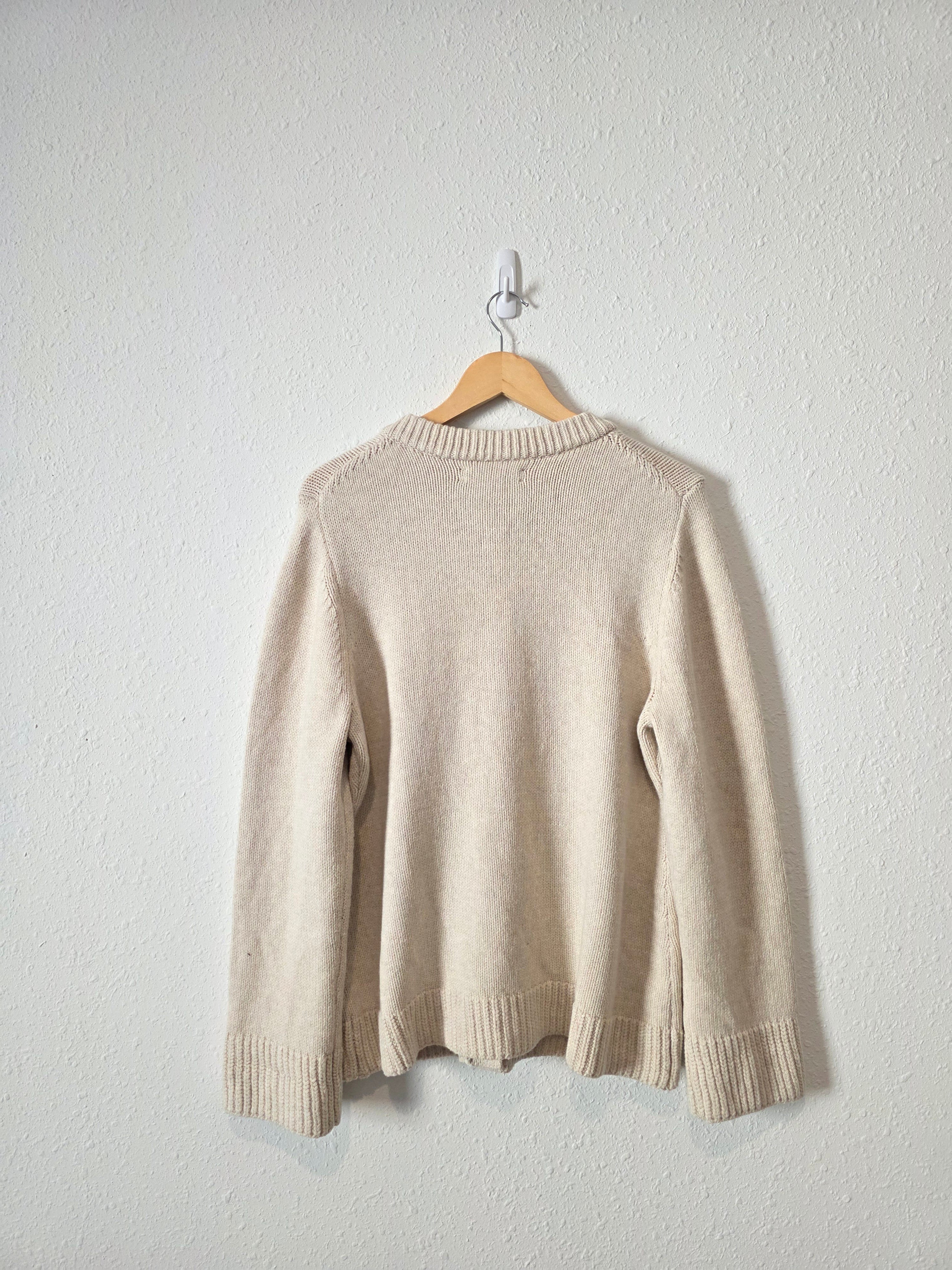 Loft Oat Button Up Cardigan Sweater (XL)