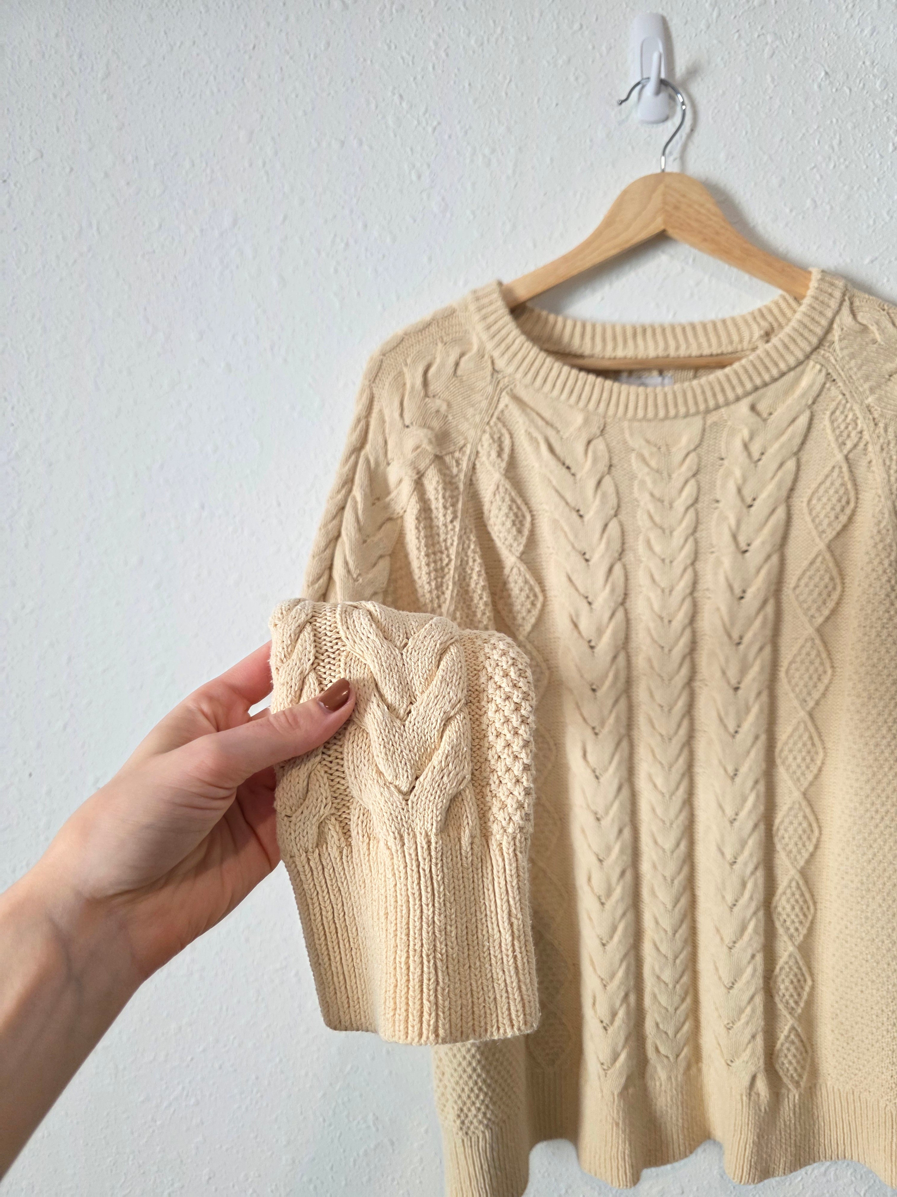 LL Bean Cotton Fisherman Sweater (M)