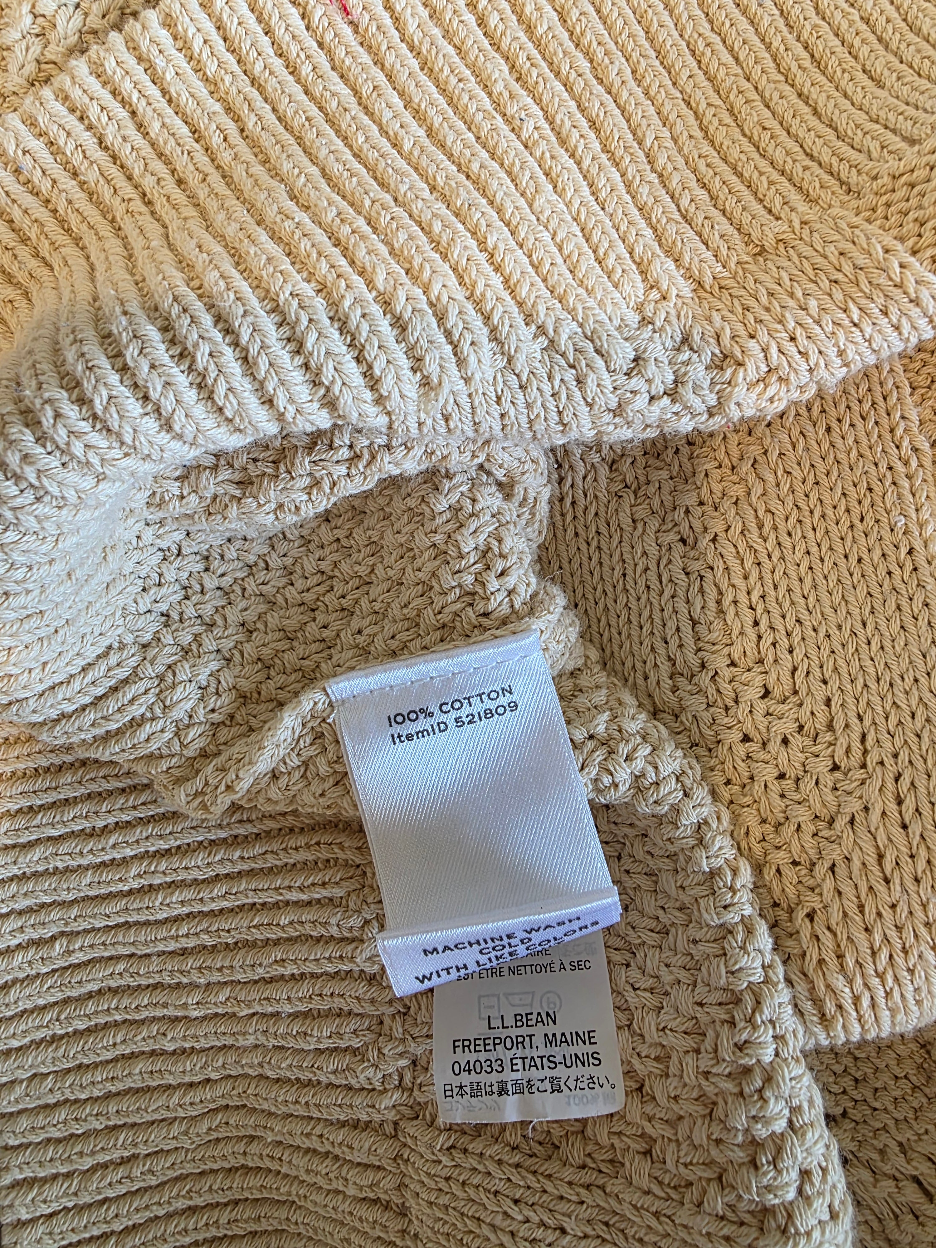 LL Bean Cotton Fisherman Sweater (M)