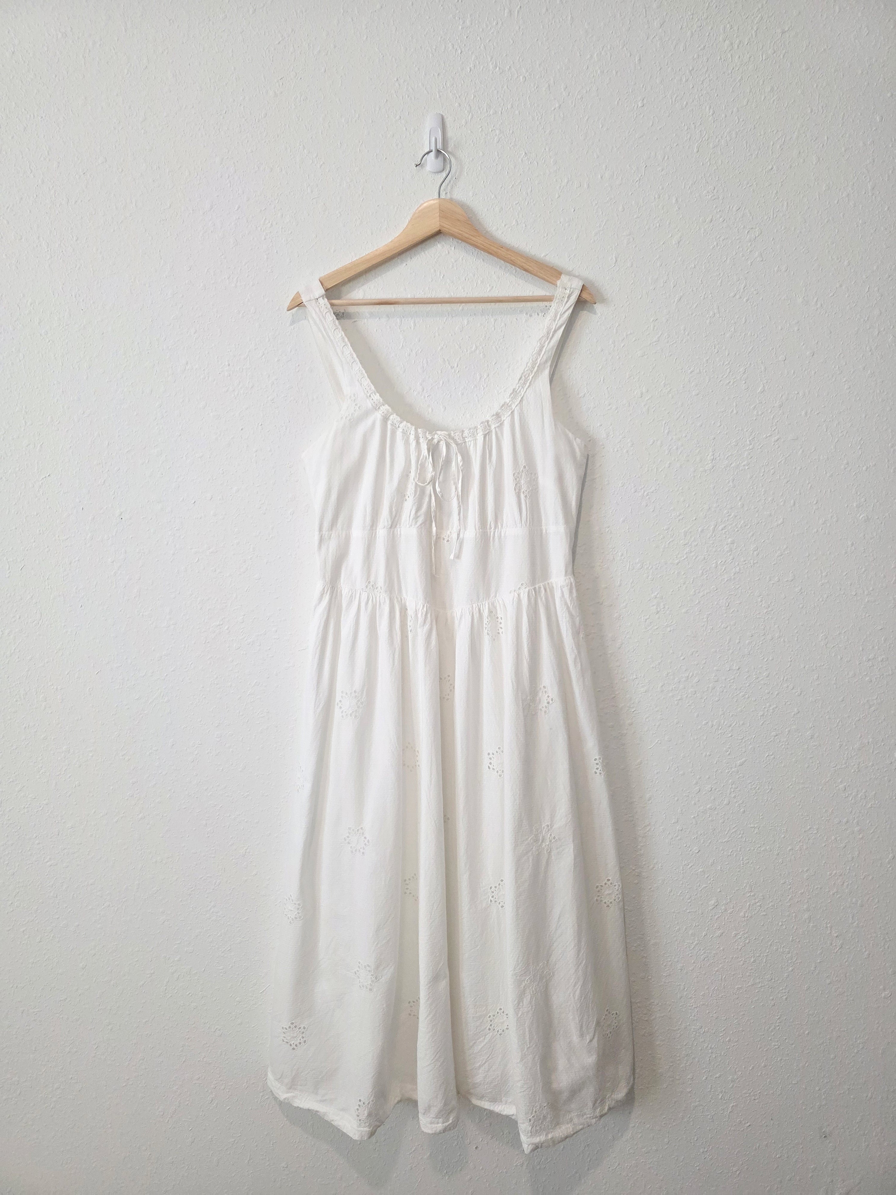 Gap White Eyelet Midi Dress (L)