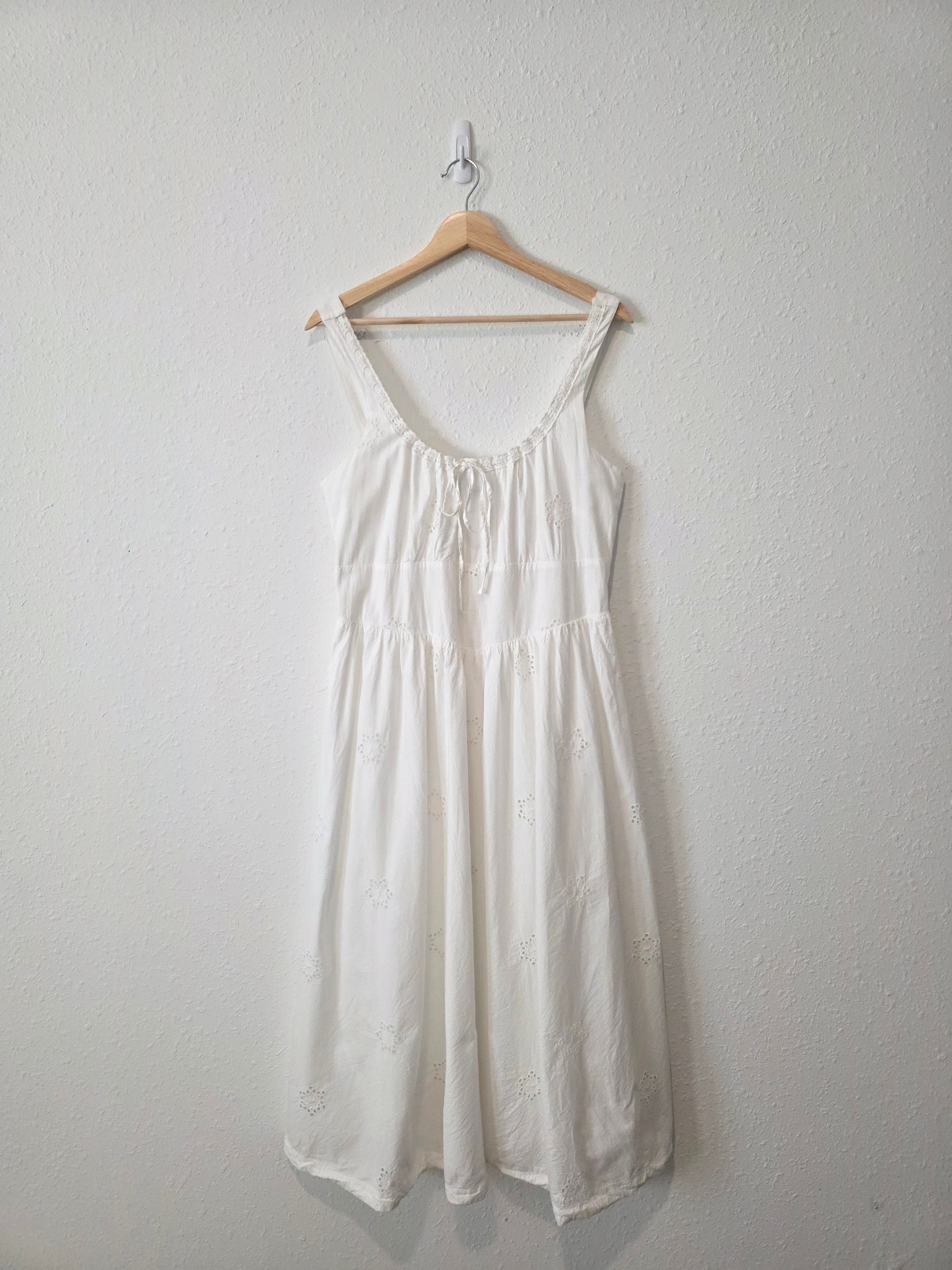 Gap White Eyelet Midi Dress (L)