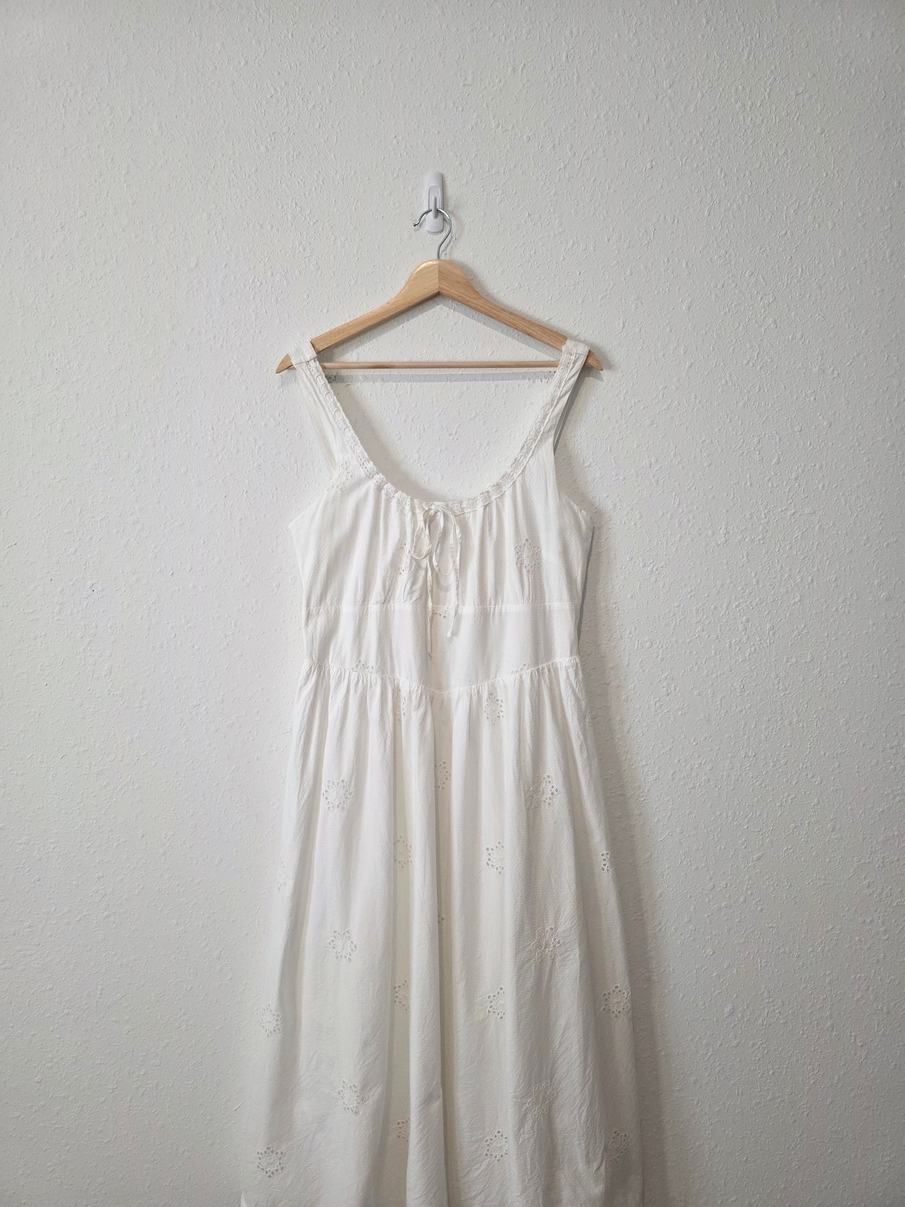 Gap White Eyelet Midi Dress (L)