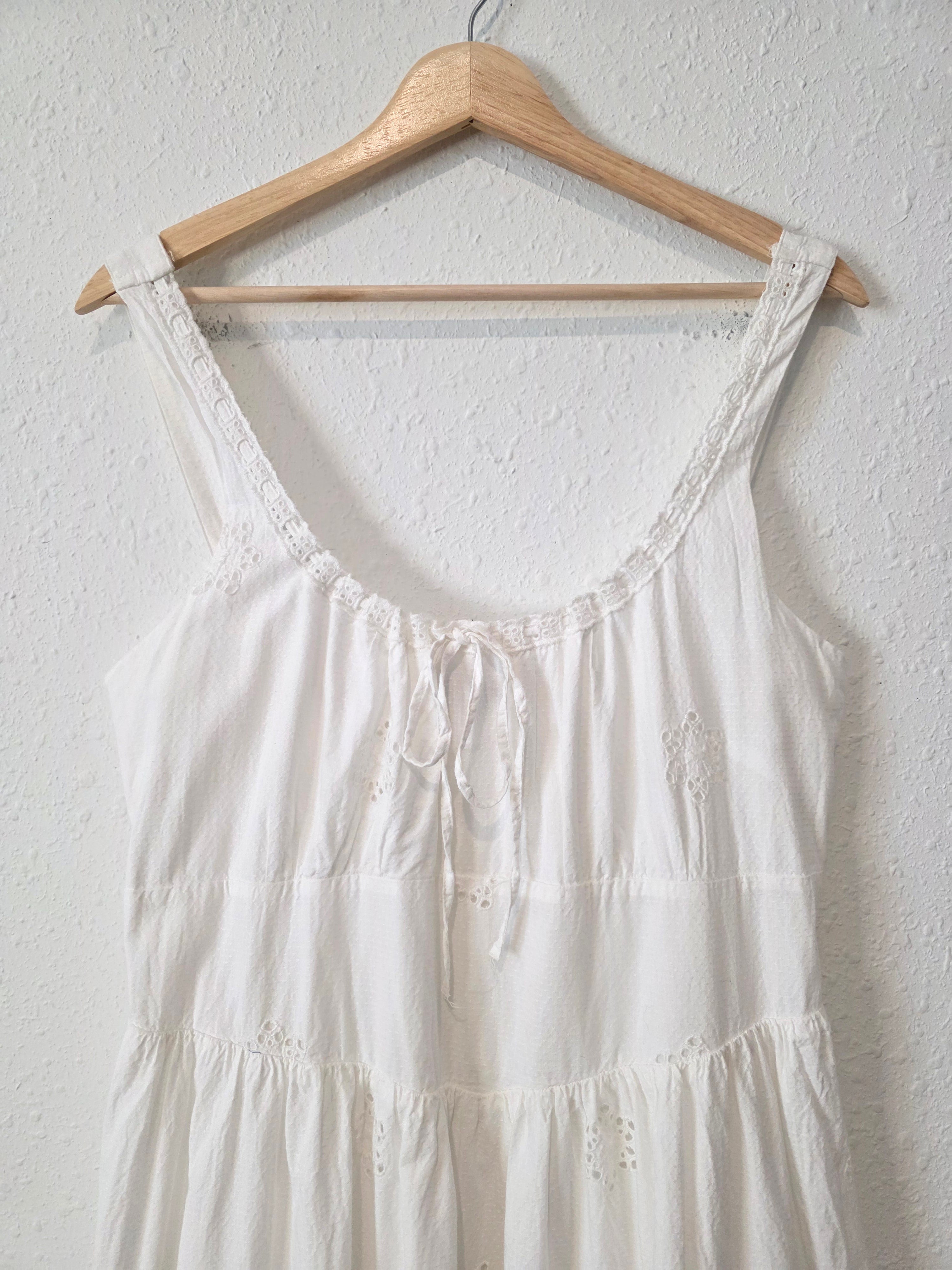Gap White Eyelet Midi Dress (L)